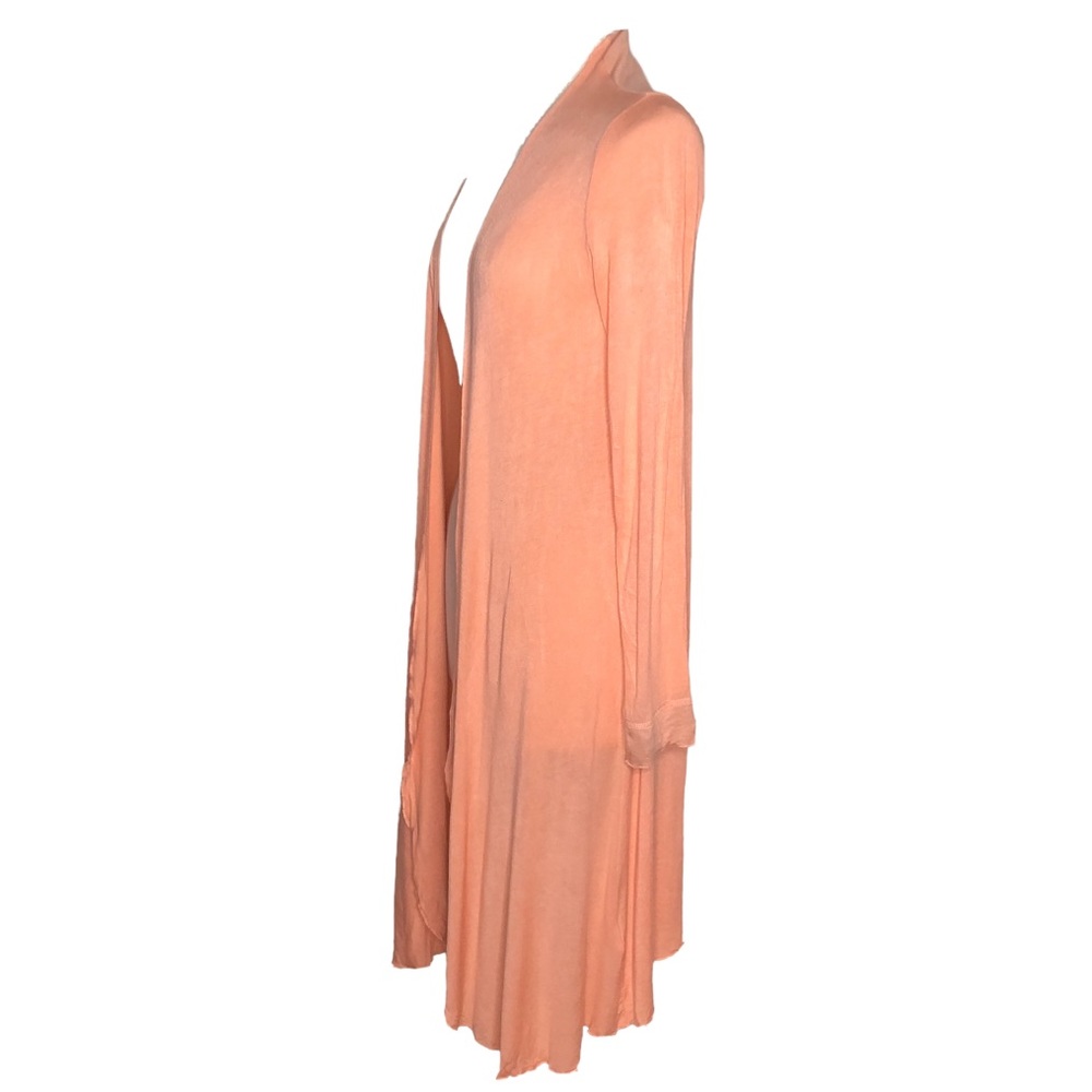 Soft Surroundings Peach Open Front Duster Cardigan - image 4